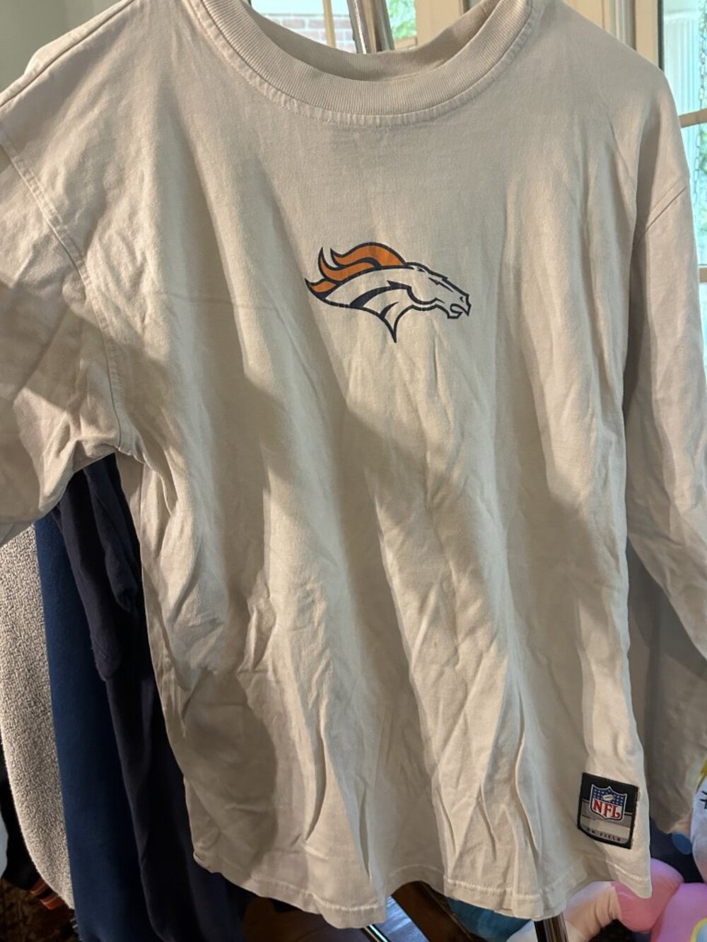 Denver Broncos White Logo Cotton T-Shirt Youth XL 18-20